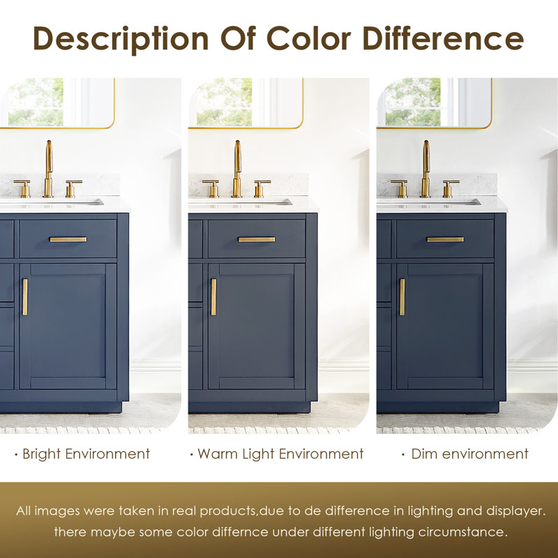 Meuble-lavabo double 54 po avec miroir Dejean, Bleu