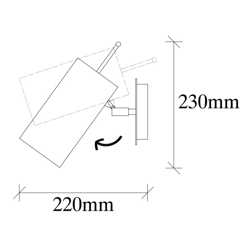 Lampe murale moderne avec corps en métal, finition antique, 9 x 8,7 x 9,0 pouces | Douille E27, 40 W maximum | Parfait pour un décor glamour et scandinave | Comprend les instructions d'installation et l'appareil de connexion, durable IP20
