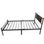 Structure de lit simple avec tête et pied de lit en bois, support de lattes en métal robuste pour plateforme de lit simple, aucun sommier requis, assemblage facile