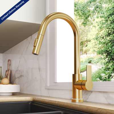  Pull Down Sprayer Kitchen Sink Faucet, Single Handle Kitchen Faucet with LED Light Base