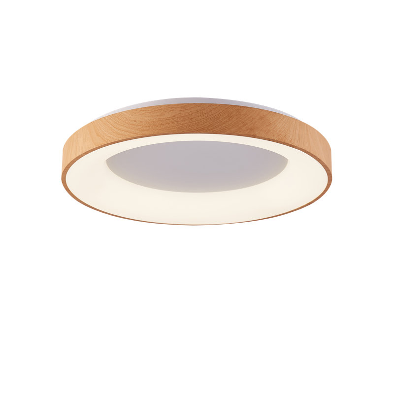 LED Flush Mount, 9cm H x 38cm W x 38cm D, Wood