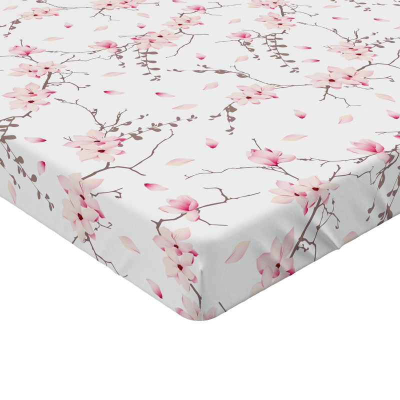Ensemble de 2 draps-housses Ambesonne, Drap-housse simple TG, Rose pâle, mauve, taupe / floral