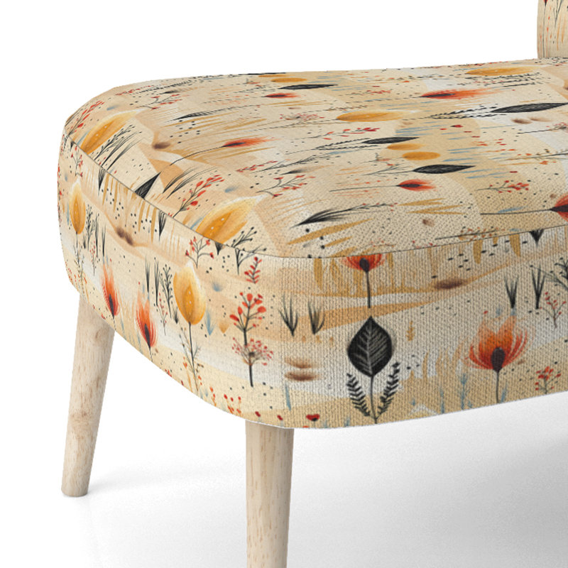 Chaise d'appoint décorative Boho Ferns In Beige Tones