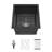 Quartz Kitchen Sink - 14.82" X 17.55" X 8.38" Black Granite Composite Undermount Single Bowl Kitchen Sink-125024946