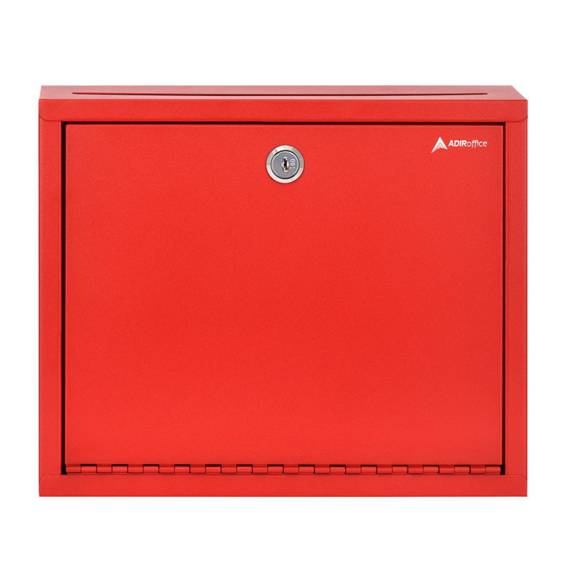 Large Mailbox Steel Multi-Purpose Secure Drop Box, Red