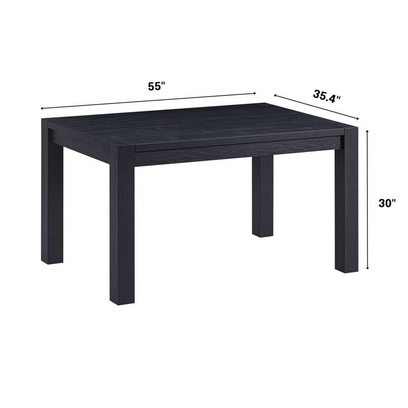 NTC Block 55 Inch Modern Farmhouse Dining Table, Rectangular Dinner Table for Dining Room, Living Room Furniture, Effortless Assembly