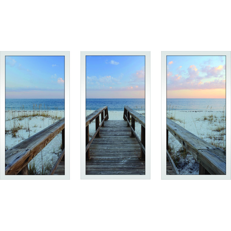 Coucher de soleil de Pensacola - ensemble de 3 reproductions de photos sur acrylique, H 25,5 po x l 40,5 po x P 1 po