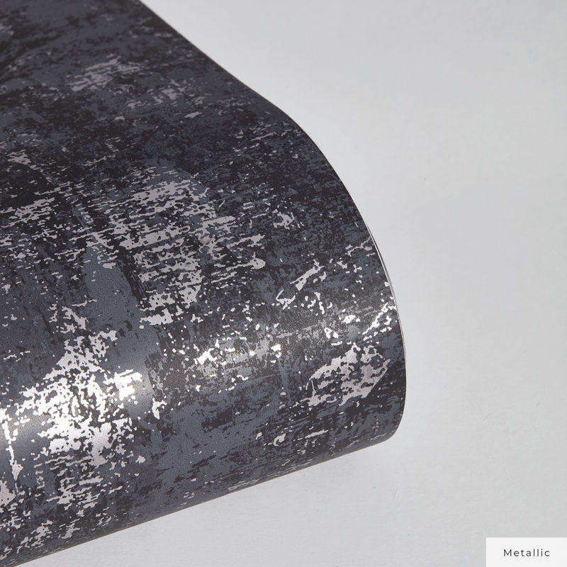Selah 33' L x 20.5" W Peel and Stick Wallpaper Roll, Gunmetal