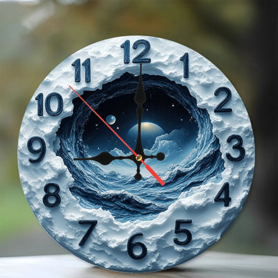 Ocean Waves Space Planet Clock Wall Decor