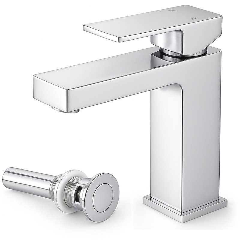 Single Hole Single handle Bathroom Faucet with Drain Assembly, Chrome