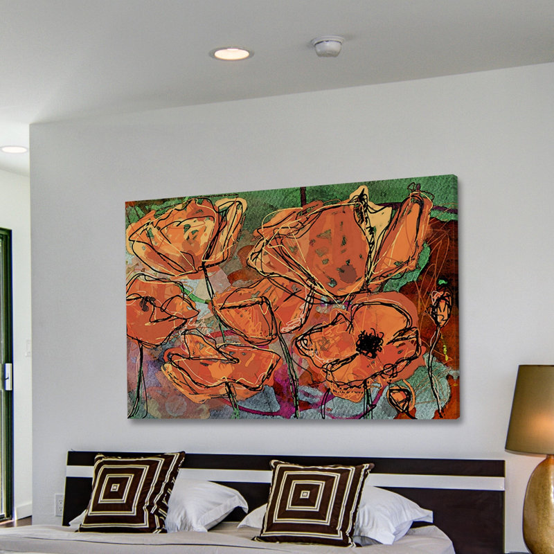 "S croquis cadmium orange", reproduction sur toile tendue, H 24 po x l 36 po x P 1,5 po