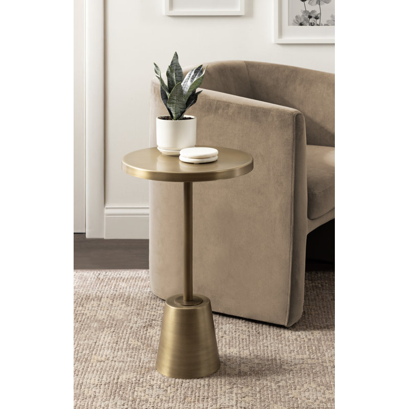 Table d'appoint ronde en métal Searles, Doré