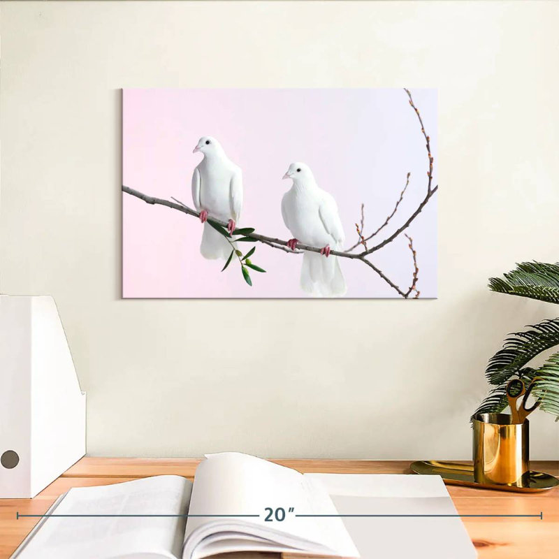 Brampt Perched White Doves, 8" H x 12" W