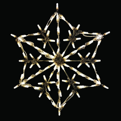 Hexagon Snowflake LED Display - Warm White