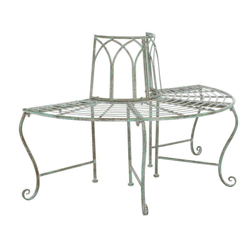 Hounsfield Iron Outdoor Bench, Antique Green