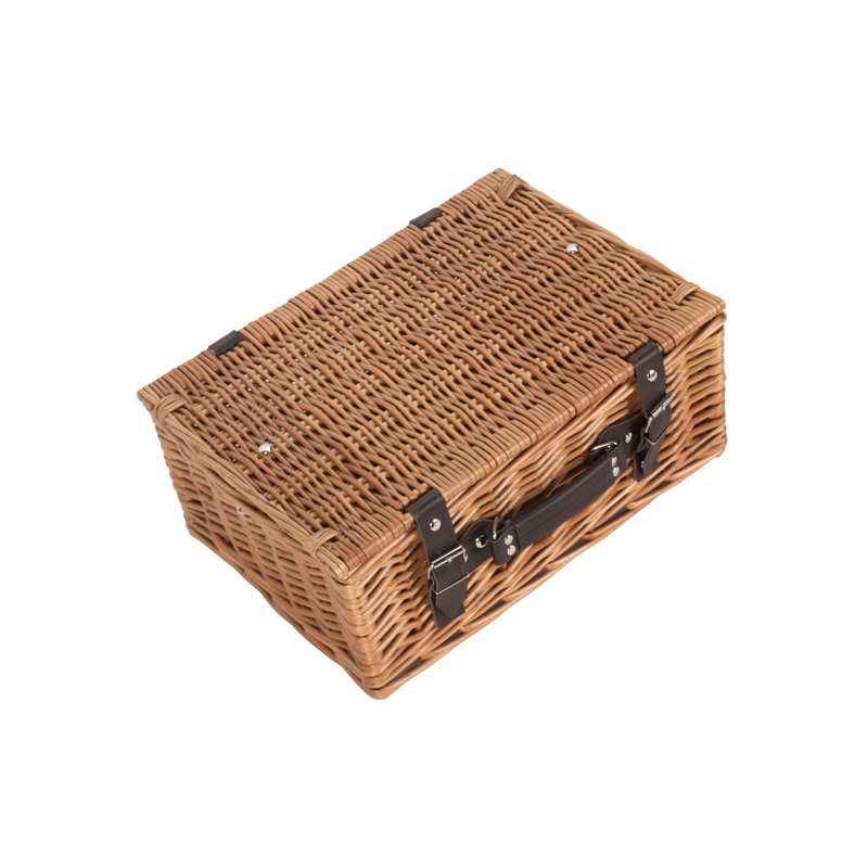 Wicker Empty Hamper Basket, 15cm H x 36cm W x 26cm D, Double Steamed