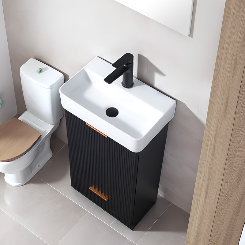 Ensemble de meuble-lavabo simple autoportant 18 po Arbutus, Noir