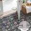 Tapis marocain rond à motif treillis marocain, petit tapis rond lavable antidérapant de 3 pieds, tapis rond ultra-fin doux pour la salle de bain, la cuisine, le vestibule, noir / multicolore