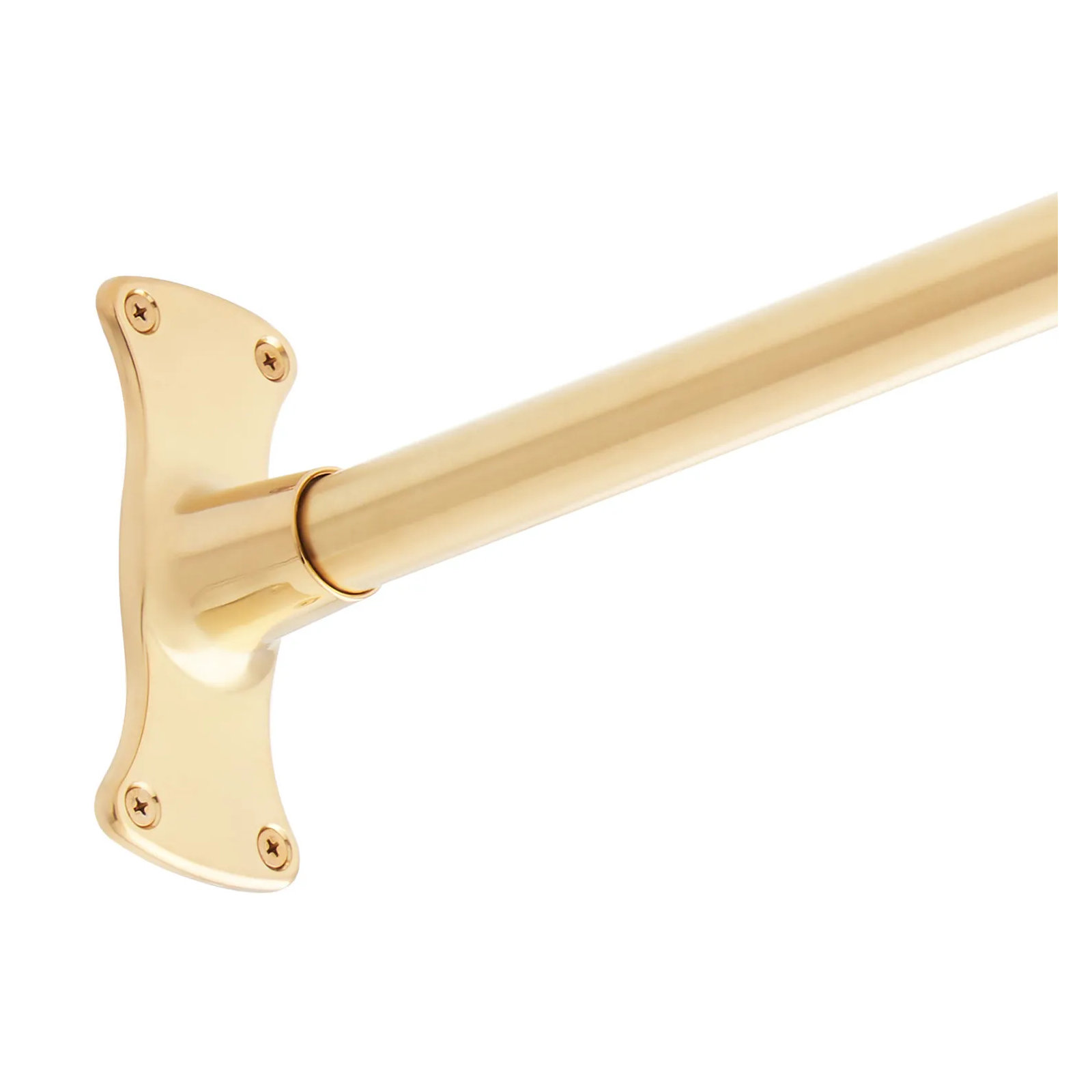 60" Brass Straight Shower Curtain Rod, Brushed Gold