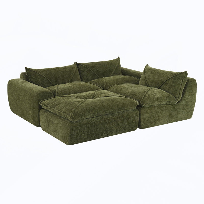Canapé compressé avec mousse haute densité, aucun assemblage requis, Vert