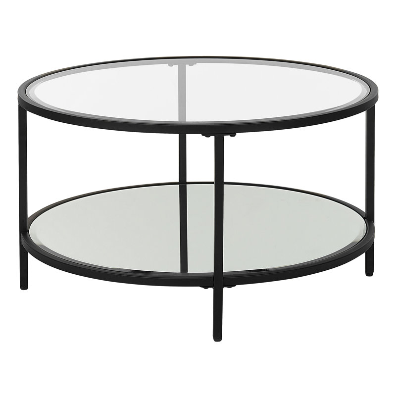 Hesiodos Frame Coffee Table with Storage, Black
