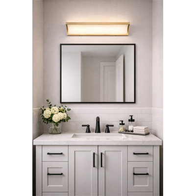 Barre d'éclairage de meuble-lavabo moderne / contemporaine 24 pouces à DEL intégrée en laiton antique