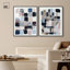 «Palette of Cubes Duo», reproduction d'art sur toile encadrée par Art Remedy, cadre blanc, 24 x 30-225702109-225703726