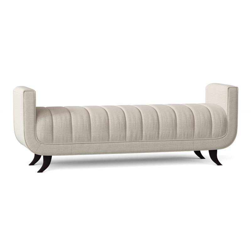 Salon Upholstered Bench, Vintage Ebony, Filigree Ivory