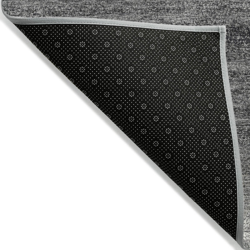 Tapis extérieur lavable rayé gris et gris anthracite 5 pi x 8 pi
