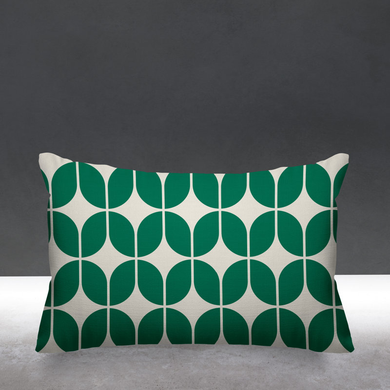 Housse et insert de coussin extérieur d'extérieur, Émeraude, 14 po x 20 po, Rectangle