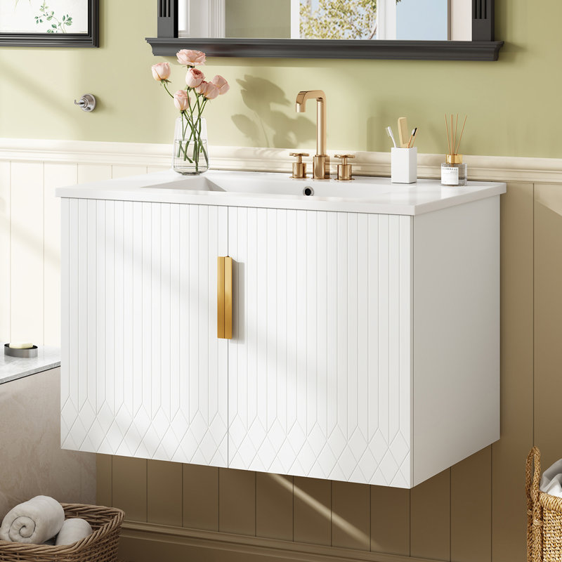 Meuble-lavabo simple 30 po avec comptoir en céramique