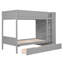 Lit superposé simple au-dessus de simple avec 2 tiroirs et armoire à couches multiples-2037658737