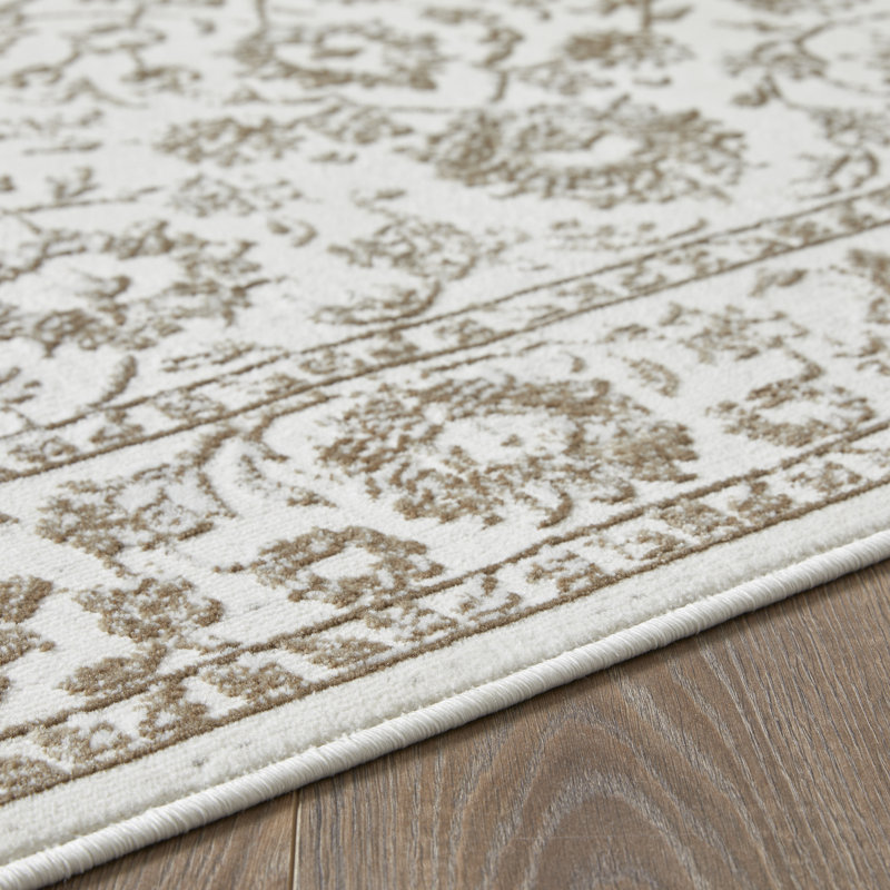 Tapis d'intérieur en polypropylène tissé à la main Raashid, Rectangle 9 pi 10 po x 12 pi 10 po