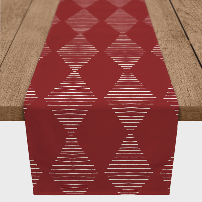 Chemin de table d'extérieur Black Line, L 72 po x P 16 po, Rouge