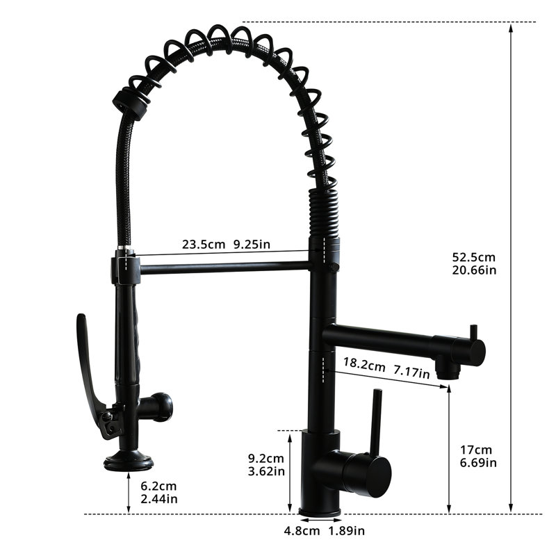 Robinet de cuisine noir et nickel avec poignée rétractable - poignée simple, écoulement d'eau froide, corrosion, évier moderne, robinet à teinture