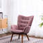 Chaise d'appoint mauve avec rembourrage confortable assorti, structure en bois d'hévéa massif, capitonnage à boutons en losange, garniture soudée, fauteuil de l 28,1 po x P 33 po x H 25 po, support de luxe en velours de l 25,6 po x P 17,5 po