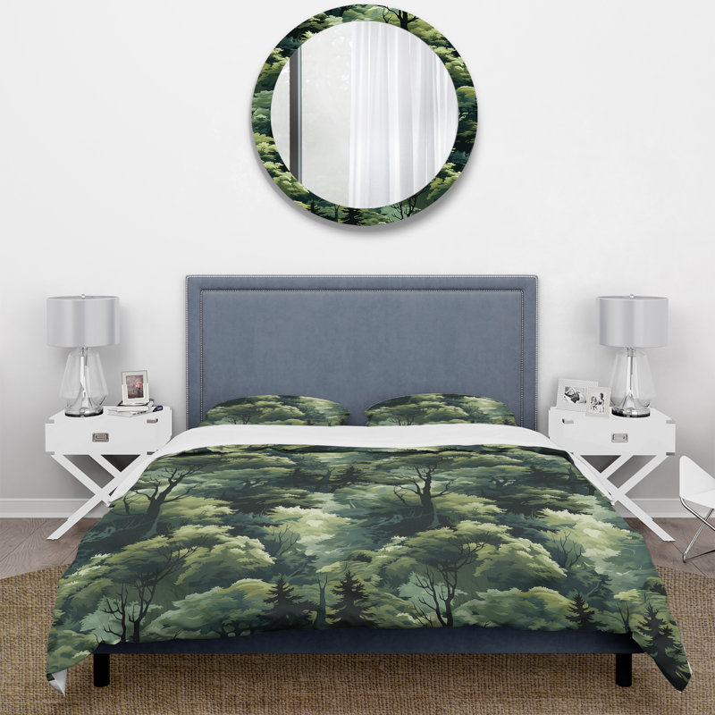 Ensemble de housse de couette Wilderness Forest Harmony Landscape I, Housse de couette pour très grand lit et 2 très
