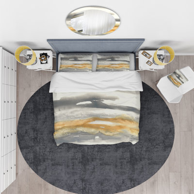 Gold Glamour Direction I - Ensemble de housse de couette moderne et contemporain - Microfibre de polyester