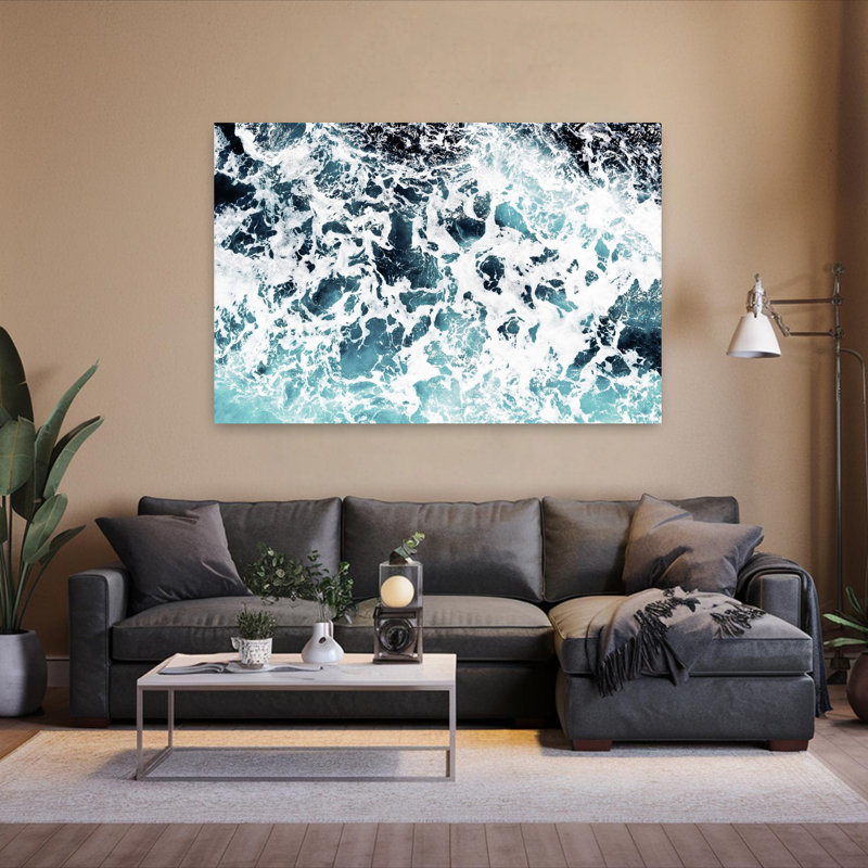 Art mural abstrait contemporain en mousse, H 40 po x l 60 po