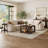 31.5" Square Solid Wood Coffee Table, Mid Century Modern Center Table with 2-Tier Storage for Living Room-1640887470
