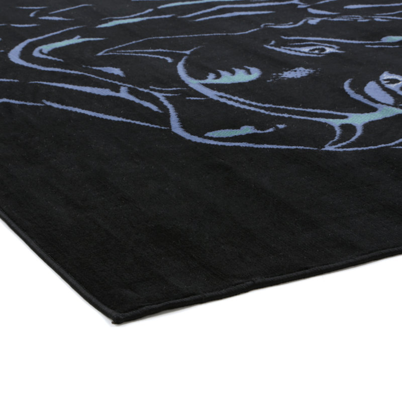 Tapis noir Folse Panther, 5 pi 3 po x 7 pi 5 po