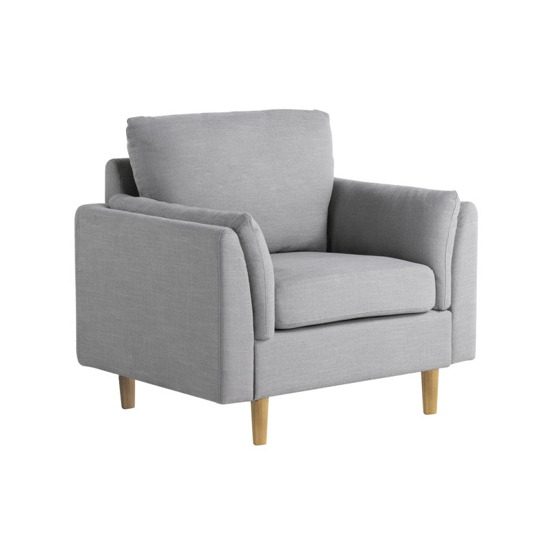 Jica 41.3" Wide Pillow Arm Upholstered Accent Armchair, Light Gray Polyester