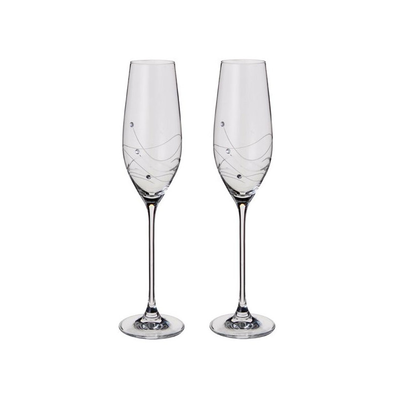 Dartington Crystal Glitz 210ml Glass Flute Set