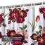 Rideau de douche imperméable à motif floral avec 12 crochets-201267026