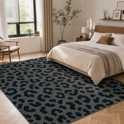 Tapis 1Pcs à imprimé léopard - tapis décoratif moderne, élégant, doux au toucher, durable, facile à nettoyer, envers antidérapant, adapté pour le salon, la chambre à coucher, l'entrée et l'aire de jeu