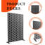 Metal Privacy Screen 182.9cm H X 119.4cm W, Outdoor Privacy Screens And Panels, 3-Panel Outdoor Divider With Stand,Black/Square