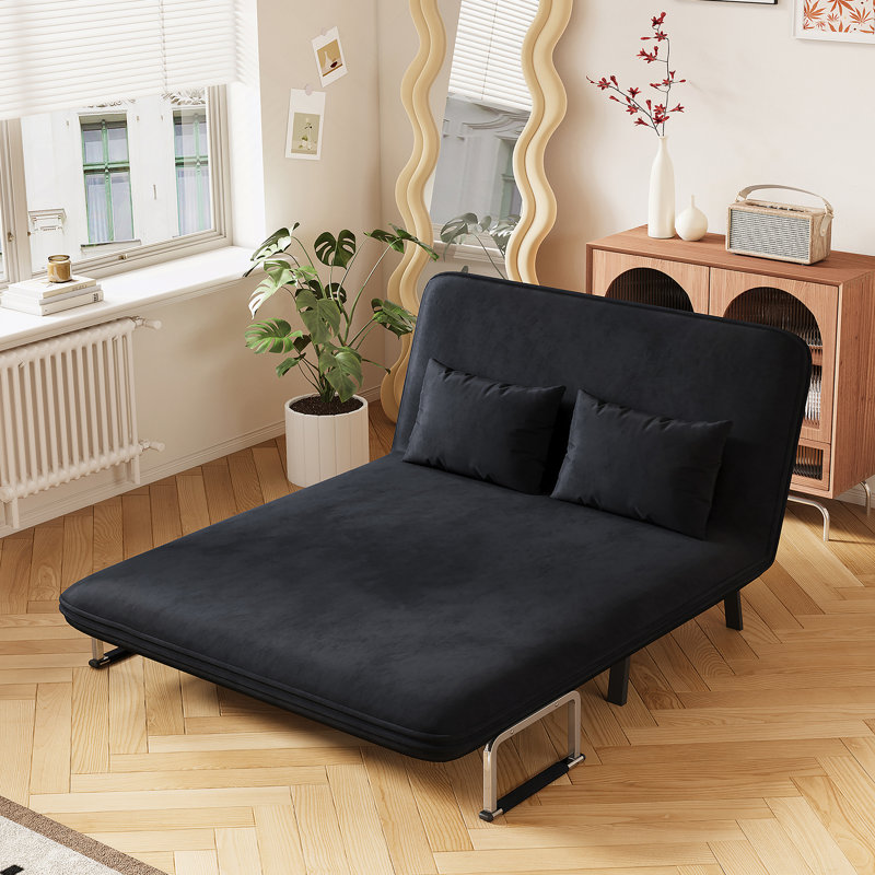 Versatile Convertible Chair Bed For Home And Office, Enhancing Comfort And Functionality, Black Velvet