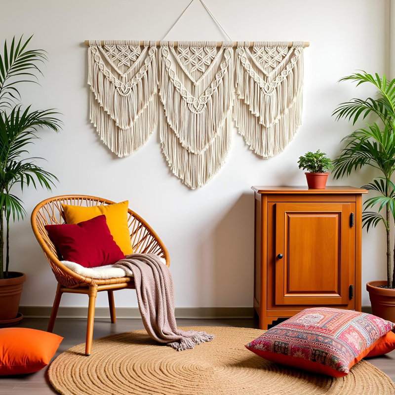 large macrame wall hanging - Boho Tapestry Macrame Wall Decor Art, Beige