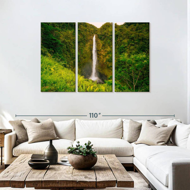 Paysage d'une cascade d'Alvord Akaka, H 48 po x l 74 po