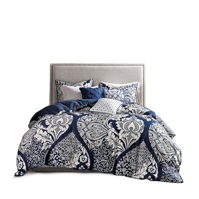 6 Piece Duvet Cover King/ King, Transitional Style Outstanding Printed Intricacy